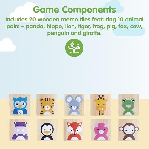 PlanToys® Wooden Animals Memo Game Montessori Memory Matching Kids Toy - Image 2