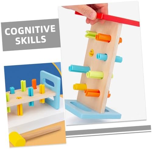 FRCOLOR 2pcs Wooden Hammering Toy Set for Toddlers and Babies - Image 3