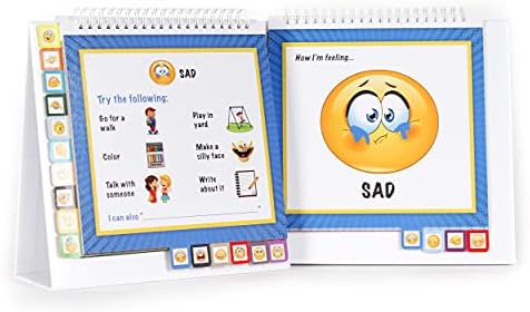 The Original Mood Flipbook for Kids; 20 Different Moods/Emotions; Autism; ADHD; Help Kids Identify Feelings and Make Positive Choices; Laminated Pages (Emoji Flipbook with Tabs) - Image 2