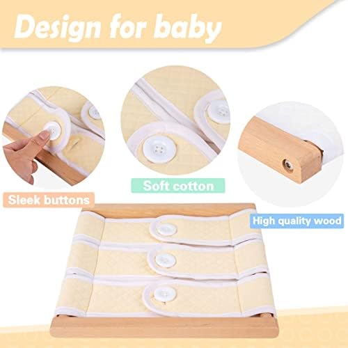 Montessori Wooden Toys for Dressing Learning Board Learning Basic Dressing Skills - Buttons, Snaps, Zippers, Belt Buckles for 1 2 3 Year Old Toddlers Sensory Toy Gifts(3 Buttons) - Image 4
