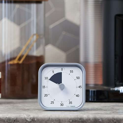 TIME TIMER Home MOD – 60-Minute Visual Timer Home Edition, Silent Operation Study Tool for Kids Desk, Homeschool Supplies, Office & Meetings (Pale Shale) - Image 3