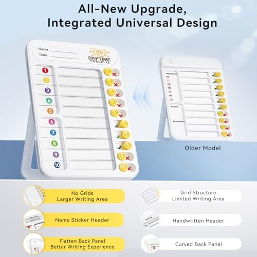 Chore Chart for Kids ADHD Tools to Do List Checklist Magnetic Planning Board with Sliders, Visual Schedule Board with Dry Erase Sheets, Sticker, Marker, Routine Chart for Kids - White - Image 6