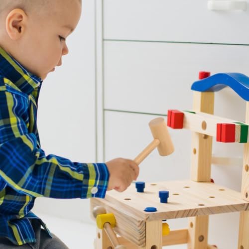 Wooden Mallet Hammering & Pounding Toys Simulation Wooden Mallet Toddler Hammer Portable Mallets - Image 4