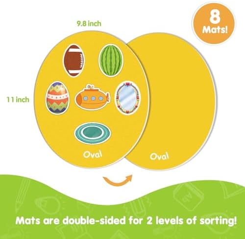 EAMAY Shape Sorter Toy for Toddler, Shape Puzzles and Matching Games Set with 8 Sorting Mats and 48 Everyday Objects Pieces - Learning Sorting Toys for Kids - Image 5