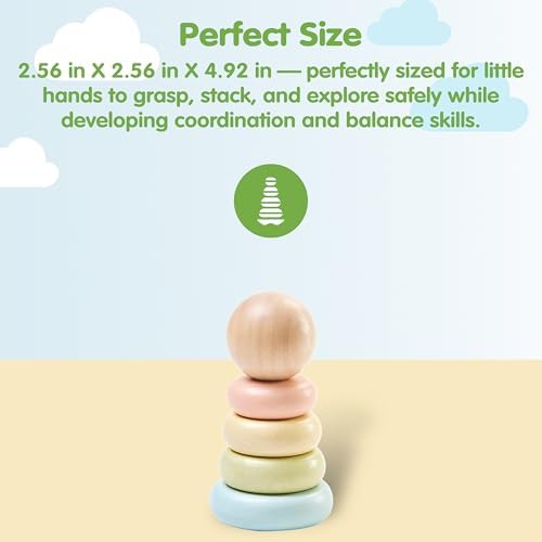 PlanToys® First Stacking Ring Wooden Montessori Baby Toddler Learning Toy - Image 2