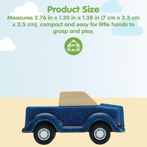 PlanToys® Blue Truck Wooden Montessori Vehicle Kids Indoor Outdoor Play Toy - Image 2