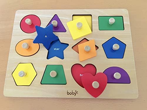Dailyfunn Montessori Toy Shape Peg Puzzles Baby Puzzle 12-18-24 Months with Knob for Infant-Toddlers 1-3 - Image 3