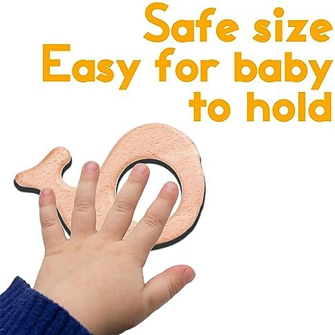 IoF 12 Pcs Teething Toys for Babies, Natural Wooden Teething Rings Baby Teether Chew Toys for Infant Toddler Teethers Crackers Animal Set Pain Relief Handmade Hanging Ring Set Toy - Image 3