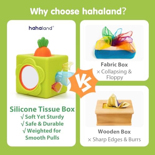 hahaland Silicone Baby Tissue Box Toy - Montessori Baby Toys 6-12 Months - Image 5