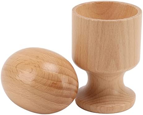 Egg Cup Puzzle Toy, Wooden Grasping Practice Project Fitting Exercise Early Education Toy for Baby Toddler, with Fine Polished No Burr Surface - Image 5