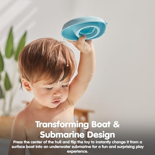 PlanToys® Pastel Blue Rubber Convertible Boat Water & Bath Play Toy Kids - Image 6