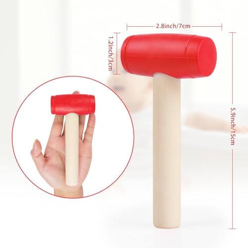 1Pcs Toy Hammer Simulation Wooden Hammers Plastic Toddler Hammer SmallPortable Kids Maintenance Tools Toys Pretend Fake Mallet Hammers for Boys Girls - Image 3