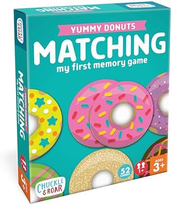 Chuckle & Roar Memory Game, Donuts, Matching Game, 52 Tiles, Ages 3+ by ChuckleRoar