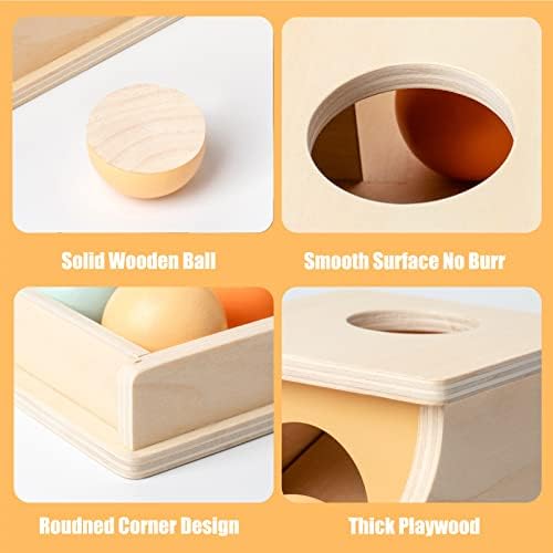 Montessori Object Permanence Box for Babies, Wooden Ball Drop Toy - Image 3