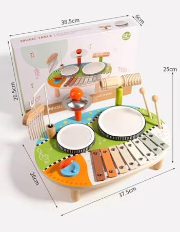 PBUH Wooden Educational Toy Set for Toddlers 12+Month - Music Instruments, - Image 2
