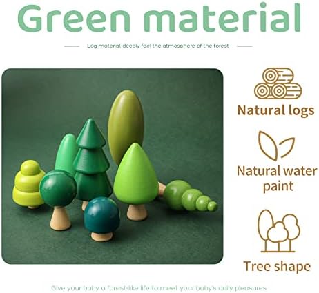 Wooden Tree Toy Pack of 8 Wood Miniature Tree Set Various Sizes Natural Wooden Trees Mini Trees for Home Decor and Crafts Garden Accessories Creative Gift for 36+ Months - Image 3