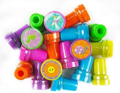 TINYMILLS 24 Pcs Spring Flowers Butterfly Stampers for Kids Garden Birthday Party Tea Party Favors Fairies Party Favors Pinata Fillers Goody Bag Stuffers Classroom Rewards Carnival Prizes