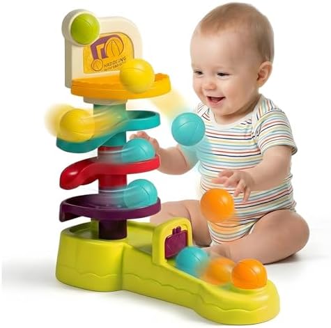 Ball Drop Toy for Toddlers 1-3, Babies Spiral Ball Ramp Tower by ROHSCE