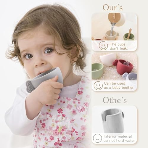 Enchanting Wooden Tea Party Set - Silicone Teapot, Cups & Carrying Scoop - Perfect for Little Girls' Tea Party & Kitchen Play - Toddler Gift - Image 4