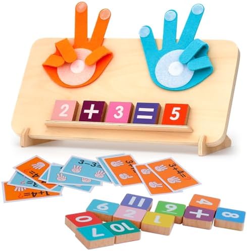 Preschool Learning Toys for Toddlers 3+ Years, Educational Number Counting Blocks for Kids, Homeschool Supplies for Math Manipulates, Finger Counting Math Toy, Montessori Toys for Kids Age 3+ by Laynertoys