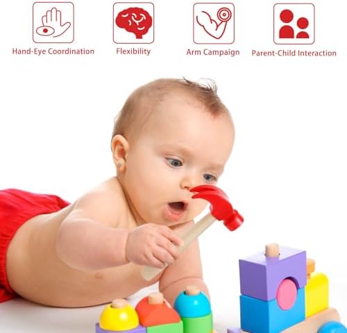 2pcs Toy Hammer Simulation Wooden Hammers Small Plastic Toddler Hammer Portable Kids Maintenance Tools Toys Pretend Fake Mallet Hammers for Boys Girls - Image 4