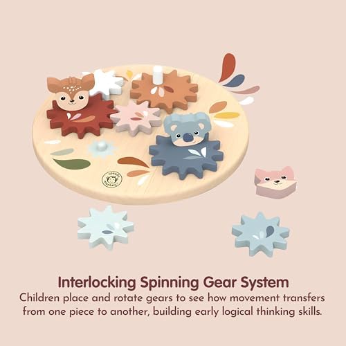 SPEEDY MONKEY Wooden Spin Gear Board | Toddler Spinning Gears Toy Playset - Image 3