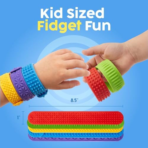 BUNMO Sensory Slap Bracelets – 6 Pack, Textured Sensory Bracelet Fidget Toys for Boys & Girls - Sensory Toys for Kids 3+ - Image 6