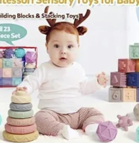 Adena Montessori 8 in 1 Sensory Play Kit 0-6 Months Baby - Image 7