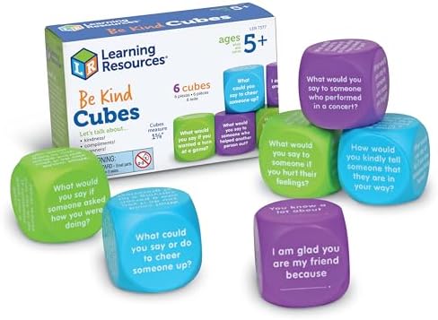 Learning Resources Be Kind Cubes, 6 pieces, Ages 5+ Social Emotional Learning Toys, Speech Therapists Materials, Emotional Intelligence Toys by LearningResources