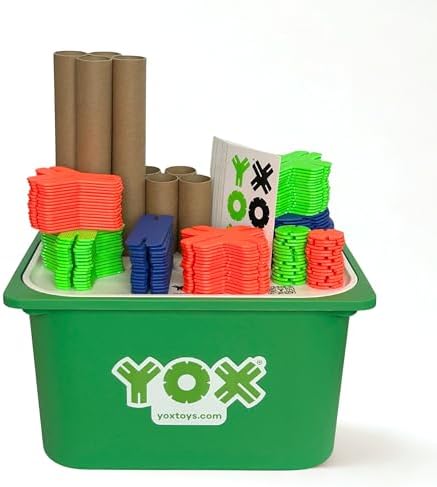 YOX Megabuilder, Creative Educational Building & Construction STEM Toy Set for Kids, Learning Toys for Children Ages 4-10, Boys & Girls Fun Gift, Classroom Supplies, 152 Parts, Storage Bin Included by YOX
