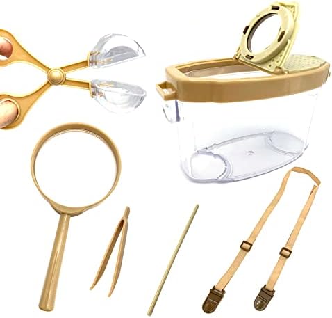 Bug Catcher Kit, Kids Bug Collection Kit, Outdoor Nature Explorer Kit with Tweezers, Magnifying Glass, Science Educational Kit, Bug Observation Container for Boys and Girls (Gold) - Image 5