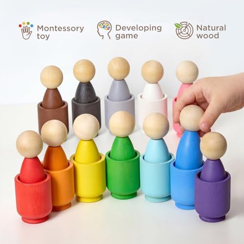 Ulanik Peg Dolls in Cups Montessori Toys for 1 Year Old - Image 5