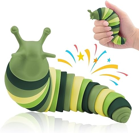Cevioce Sensory Slug Fidget Toys,Mini Fidget Slug Toys for Adults & Kids Party Favors,1Pc Cute Autism Sensory Toys for Autistic Children,Toddler Toys Age 3+ Easter Basket Stuffer for Kids by Cevioce
