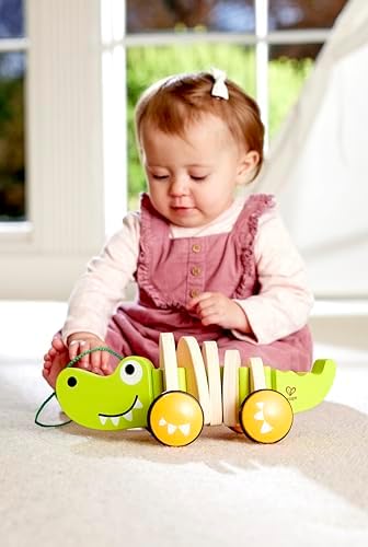 Hape Wooden Walk-A-Long Croc for Babies| Pull & Pull Walking Toy for Toddlers 12 Months and Up - Image 5