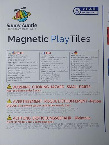 SUNNY AUNTIE Magnetic Tiles STEM Toys Building Set, Ages 3+ - 240 Pieces - Image 2