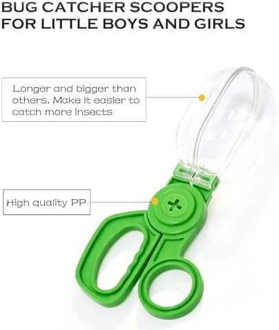 Green Bug Catcher Kit for Kids – 2 Scoopers & 2 Insect Habitat Jars, Outdoor Exploration Set for Catching and Observing Bugs, Fine Motor Skills Toy - Image 3