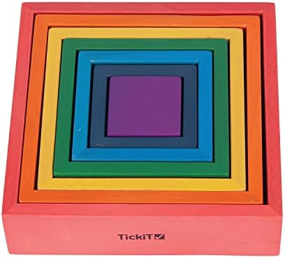 tickit Wooden Rainbow Architect Squares, Nesting Puzzle by TickiT