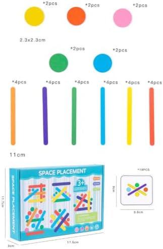 Montessori Wooden Rainbow Stick Pattern Blocks Matching Game - Image 7