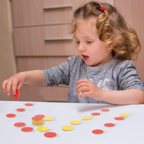 Round Math Counters 200 PCS Plastic Two Color Counters Yellow Red - Image 2