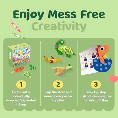 Mumaloo Kids Craft Kit – 10 Dinosaur Art Activities, Ages 4–8 - Image 4