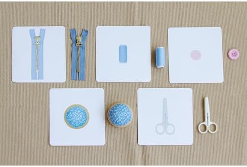 Montessori Language Materials Objects with Identical Cards Matching Game Minitures Flash Cards Cleaning Tools Hair Accessories Sewing Items (Sewing Items) - Image 4