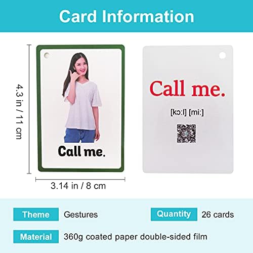 Lilias Gestures Flash Cards, Toddler Learning Toys, Preschool Learning Toys, Homeschool Supplies, Learning Supplies for Kindergarten, 4.3 X 3.14 Inch, 26 Cards in Set - Image 2