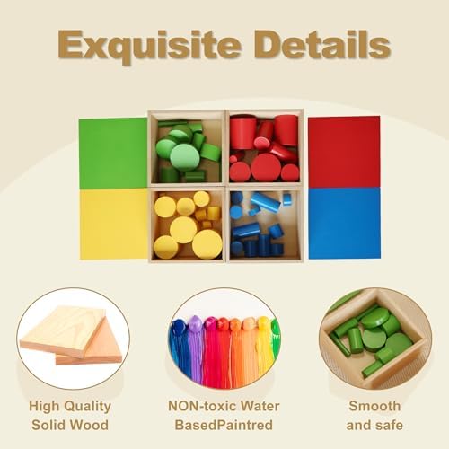 MONTESSORI OUTLET Knobless Cylinders (Set of 4) for 3-6 Years Montessori Education at School and Home - Image 4