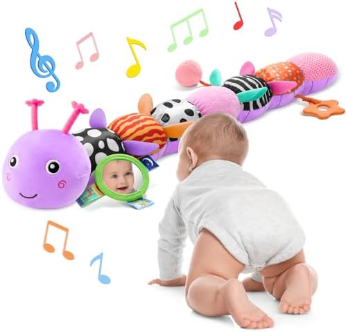 AWOTOY Baby Toys 6-12 Months Music Caterpillar Infant Toys Stuffed Animals by AWOTOY