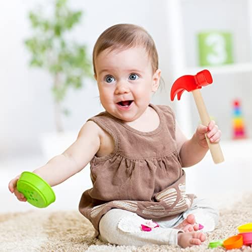 Lewtemi 8 Pcs Wooden Hammer Toys for Kids Simulation Small Tool Gift 6.5" - Image 6