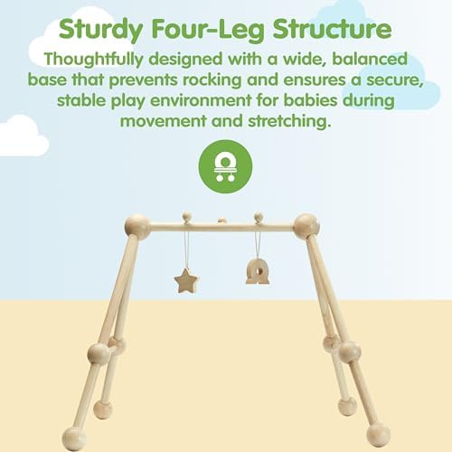 PlanToys® Wooden Baby Gym Montessori Activity Center Kids A-Frame Design - Image 2