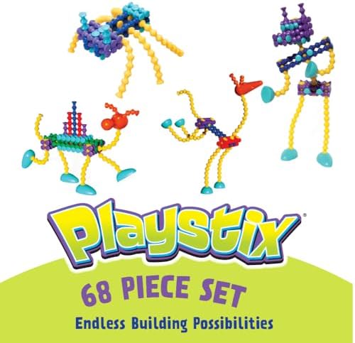 POPULAR PLAYTHINGS Playstix, Flexible Set 68 Piece, Building Sticks Kit - Image 3