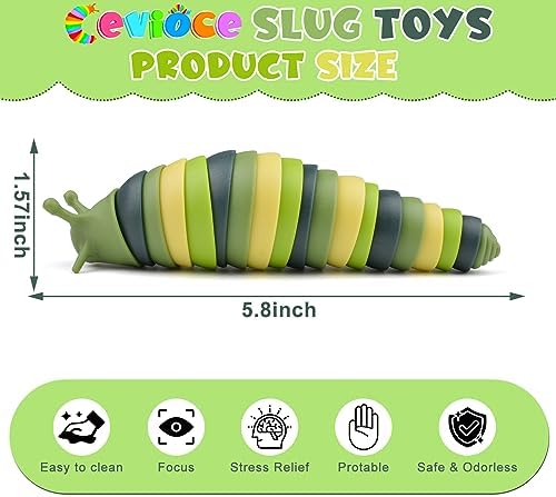 Cevioce Sensory Slug Fidget Toys,Mini Fidget Slug Toys for Adults & Kids Party Favors,1Pc Cute Autism Sensory Toys for Autistic Children,Toddler Toys Age 3+ Easter Basket Stuffer for Kids - Image 2