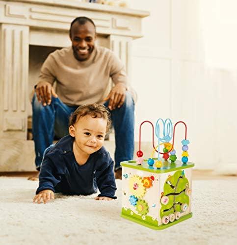 Small Foot 10605 Wooden motoric Cube with Five Sides of Fun, incl. motoric Loops and Ball Track, Multi - Image 2