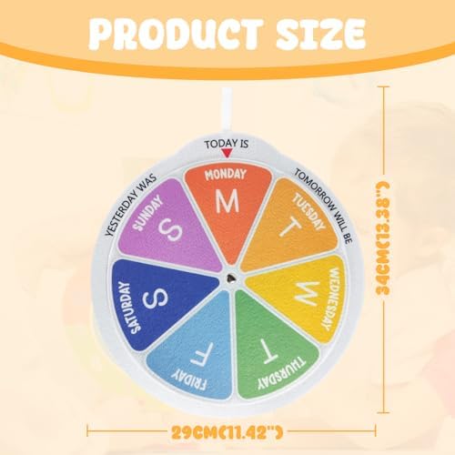 Days of the Week Wheel Homeschool Toddler Activities Montessori Calendar Days Spinner Wheel Tracing Kids Preschool Calendar Today is Day of the Week - Image 2